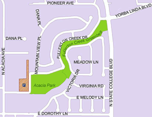 Fullerton Creek Greenbelt map