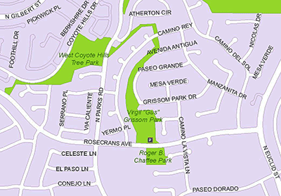 West Coyote Hills Tree Park Map