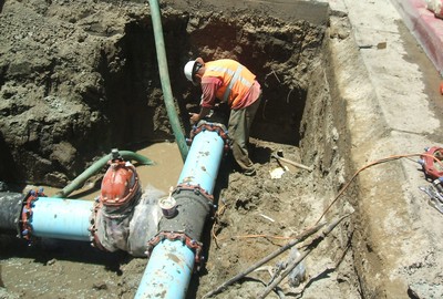 12. Large blue pipe