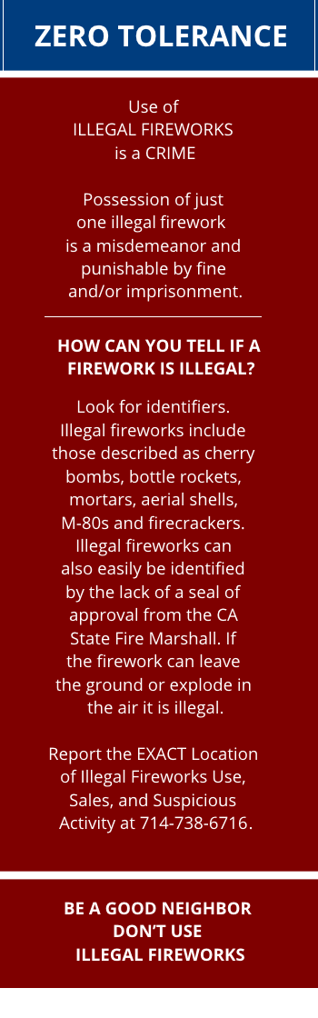 Zero Tolerance for Illegal Fireworks