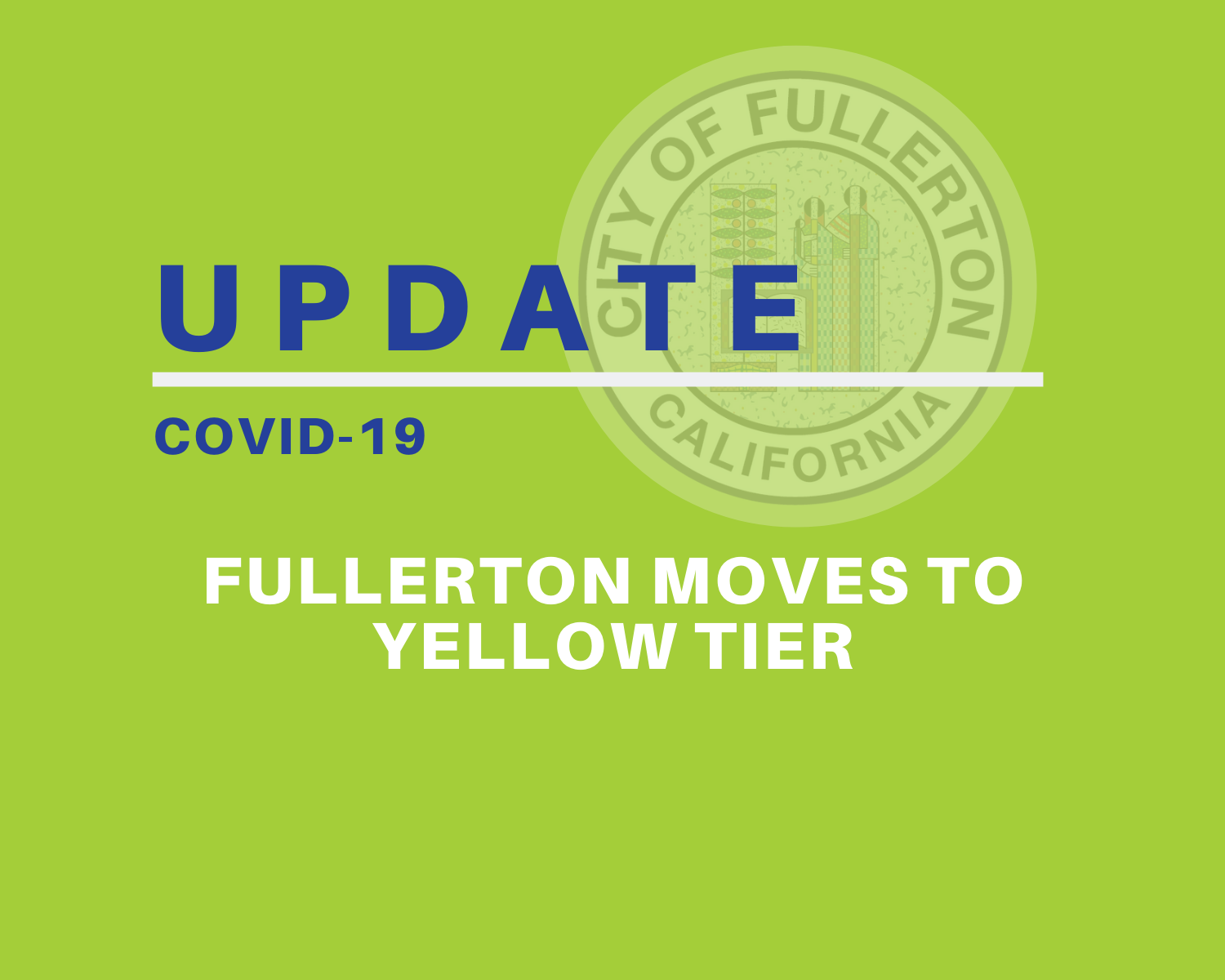 Fullerton Moves to Yellow Tier