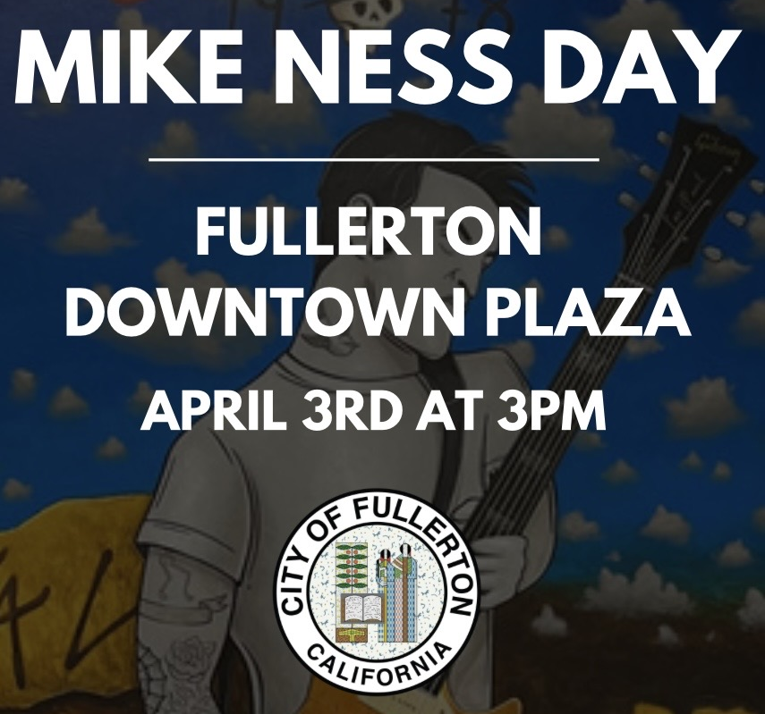 PRESS RELEASE: City of Fullerton to Honor Music Icon Mike Ness with Key to the City